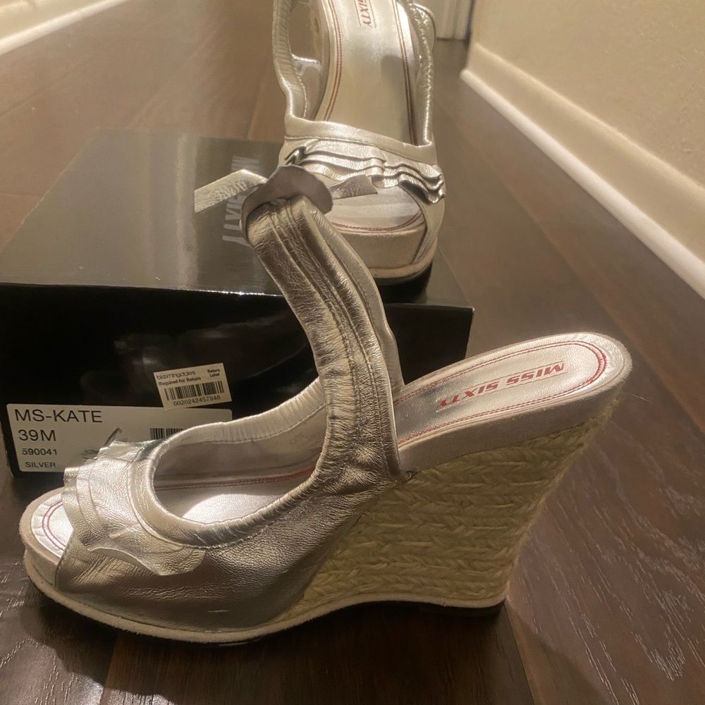 Miss Sixty metallic silver wedge.